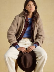 Blue & Brown Striped - Joules Sophie Ribbed Fitted T-Shirt - Image 3 of 8