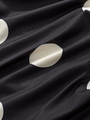 Black/Ecru Polka Dot Soft Touch Slinky Drape Long Sleeve Top - Image 8 of 8