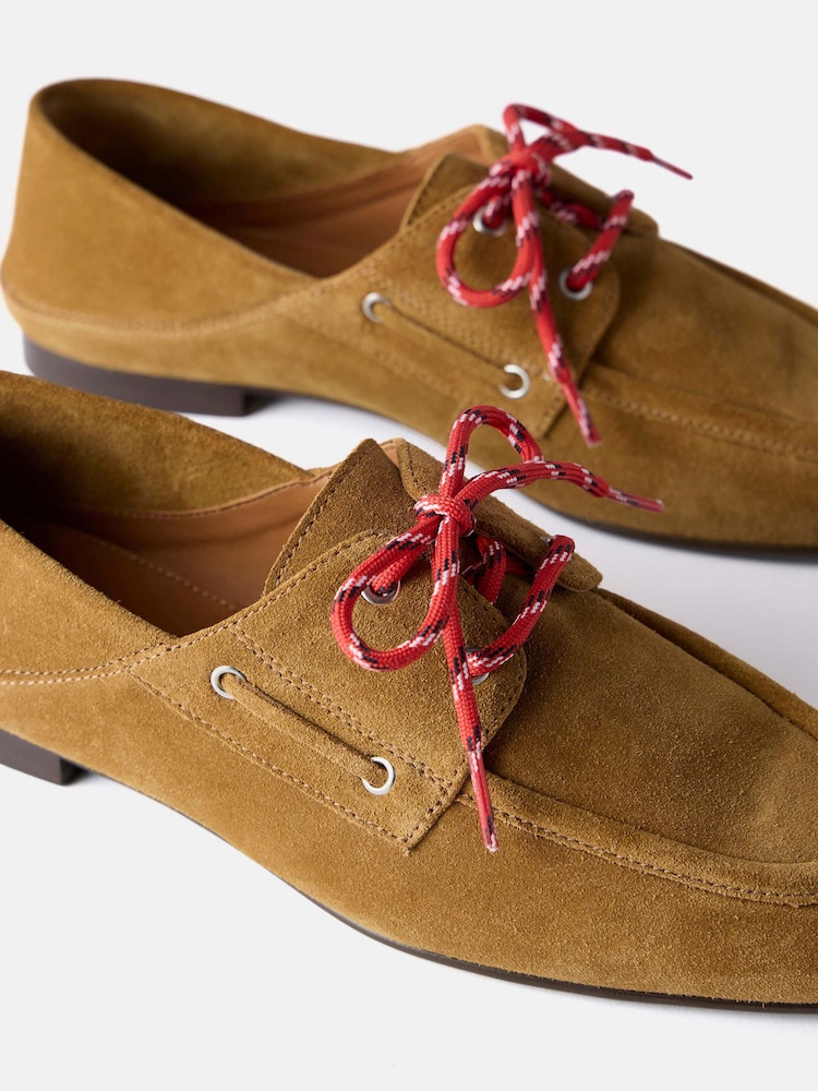 Natural - Mint Velvet Hallie Suede Deck Shoes - Imaginea 4 din 4