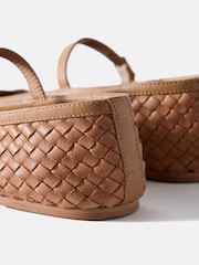 Mint Velvet Brown Charley Leather Woven Pumps - Image 5 of 5