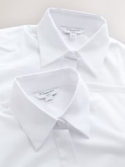 White 2 Pack Fitted Stretch Essential Long Sleeve Shirt - Image 10 of 10