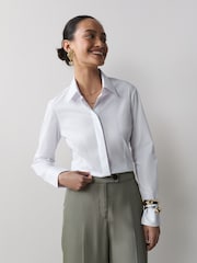 White 2 Pack Fitted Stretch Essential Long Sleeve Shirt - Image 3 of 10