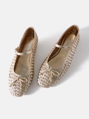 حذاء بمبز جلد منسوج Rosie من Mint Velvet - صورة 3 من 4