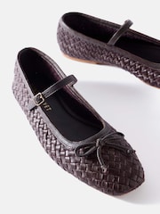 Mint Velvet Red Charley Leather Woven Pumps - Image 2 of 4