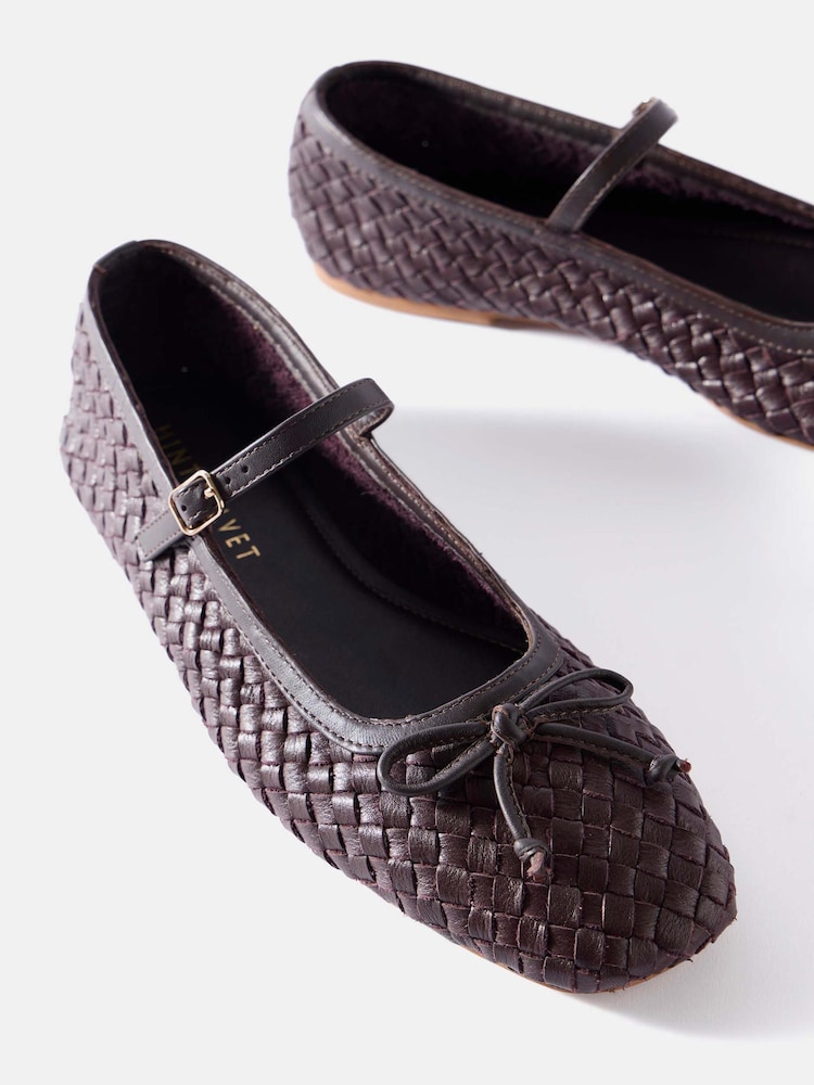 Mint Velvet Red Charley Leather Woven Pumps - Image 2 of 4 Mint Velvet Red Charley Leather Woven Pumps - Image 2 of 4