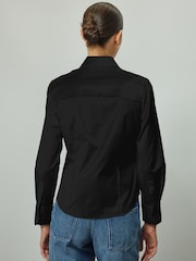 Black Fitted Stretch Essential Long Sleeve Shirt - Image 2 of 3