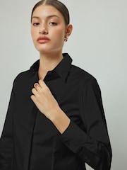 Black Fitted Stretch Essential Long Sleeve Shirt - Image 3 of 3