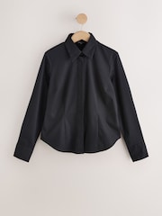 Black Fitted Stretch Essential Long Sleeve Shirt - Image 4 of 6