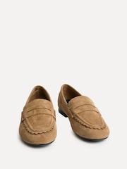Linzi Natural Bree Suede Leather Penny Style Loafers - Image 4 of 6