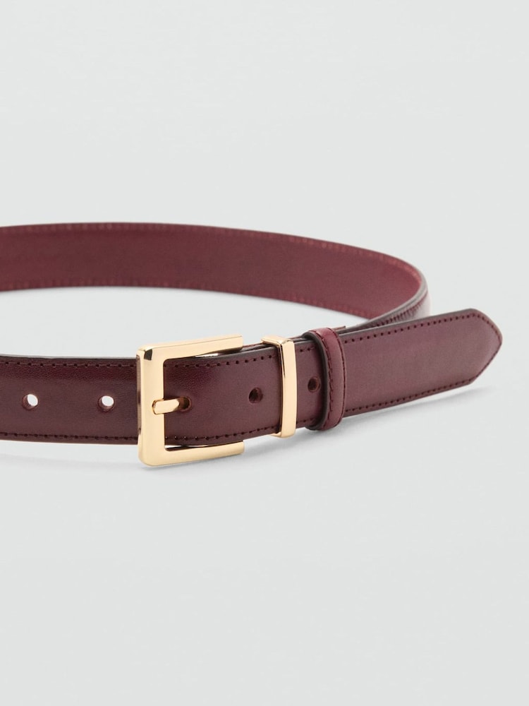 Mango Red Leather Belt - Image 2 of 3