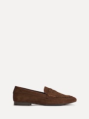 Linzi Brown Bree Suede Leather Penny Style Loafers - Image 3 of 6