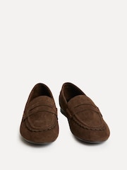 Linzi Brown Bree Suede Leather Penny Style Loafers - Image 4 of 6