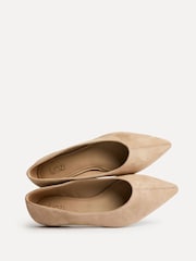 Linzi Cream Candid Wide Fit Point Toe Flat Ballet Pumps - Image 3 of 5