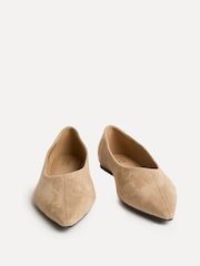 Linzi Cream Candid Wide Fit Point Toe Flat Ballet Pumps - Image 4 of 5