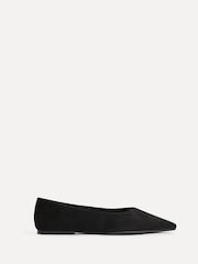 Linzi Black Candid Wide Fit Point Toe Flat Ballet Pumps - Image 2 of 5
