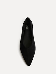 Linzi Black Candid Wide Fit Point Toe Flat Ballet Pumps - Image 4 of 5
