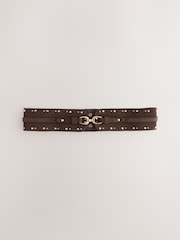 Marrón chocolate - Wide Studded Corset Belt - Imagen 1 de 4