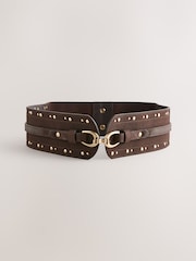 Marrón chocolate - Wide Studded Corset Belt - Imagen 2 de 4