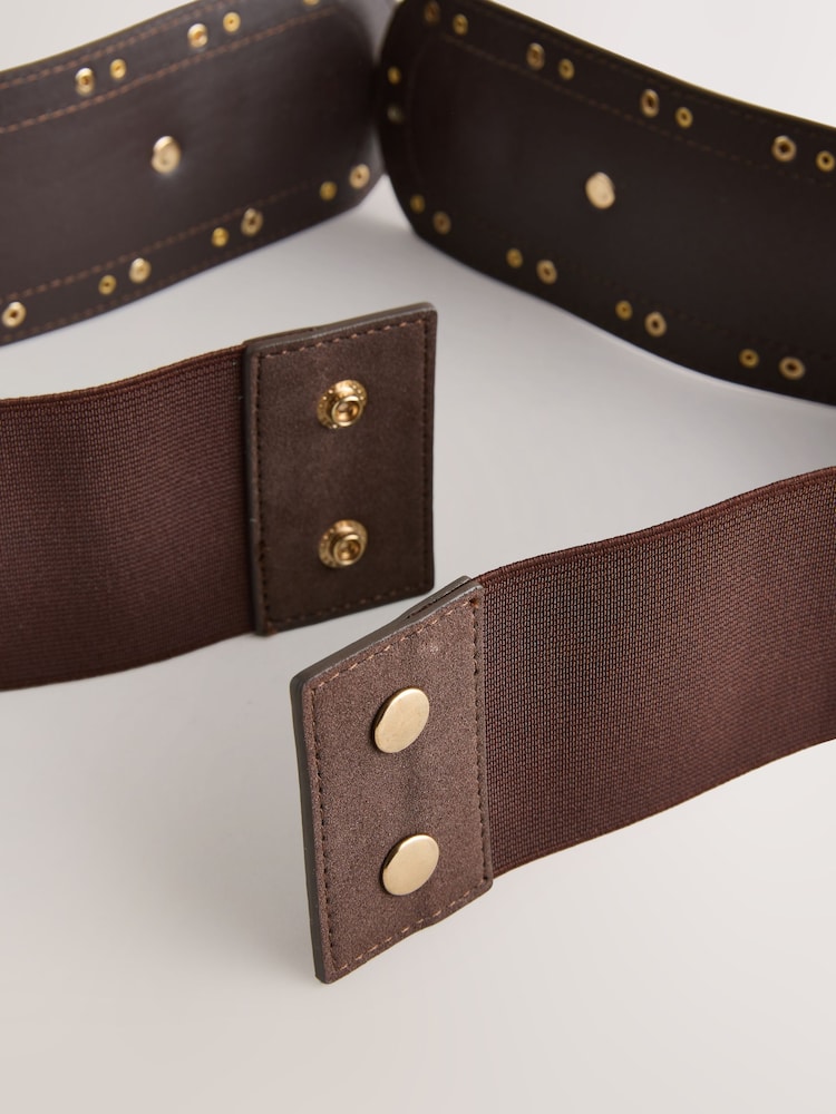 Marrón chocolate - Wide Studded Corset Belt - Imagen 4 de 4