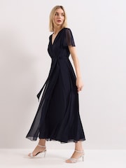 Phase Eight Blue Alena Silk Dress - Image 2 of 7