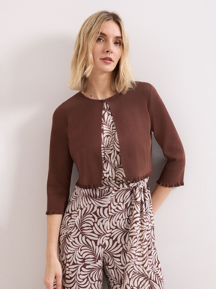 Phase Eight Brown Mimi Knit Cover-Up - Image 1 of 6
