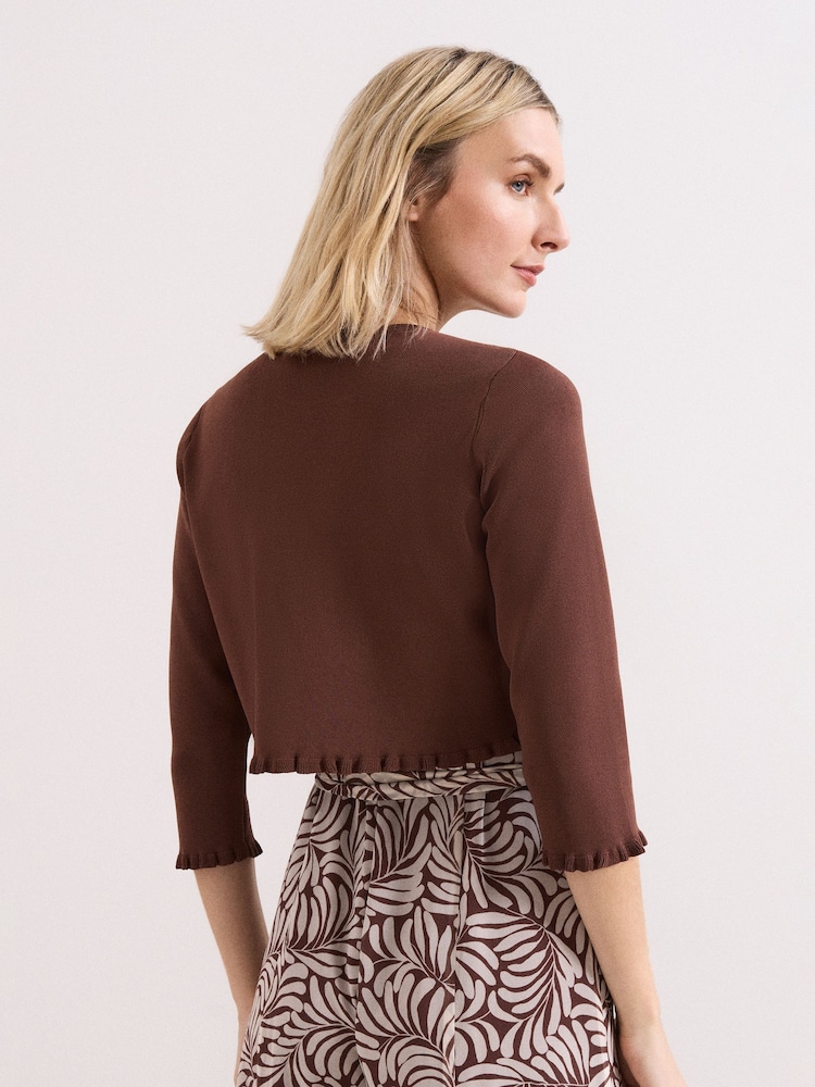 Phase Eight Brown Mimi Knit Cover-Up - Image 2 of 6