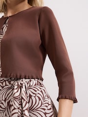 Phase Eight Brown Mimi Knit Cover-Up - Image 4 of 6