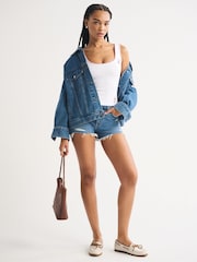 Abercrombie & Fitch White Icon Ribbed Scoop Neck Tank Top - Image 2 of 7