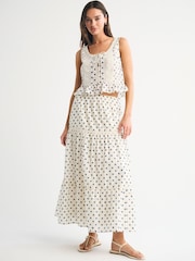 白色 - Abercrombie & Fitch Embroidery Mini Skirt - 圖片 1/5