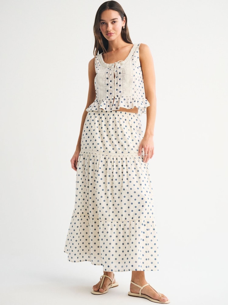 白色 - Abercrombie & Fitch Embroidery Mini Skirt - 圖片 1/5