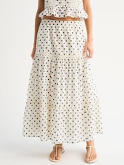 白色 - Abercrombie & Fitch Embroidery Mini Skirt - 圖片 2/5