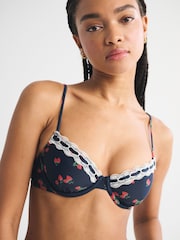 Abercrombie & Fitch Blue Balconette Underwire Bikini Top - Image 4 of 5