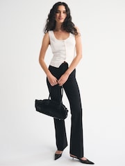 Abercrombie & Fitch Cream Tie Back Scoop Neck Vest - Image 2 of 6