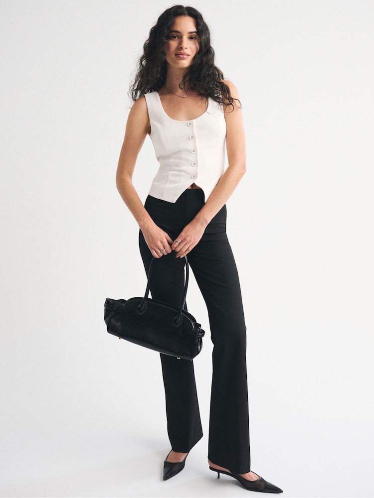 Abercrombie & Fitch Cream Tie Back Scoop Neck Vest - Image 2 of 6