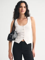 Abercrombie & Fitch Cream Tie Back Scoop Neck Vest - Image 3 of 6