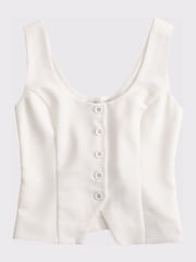 Abercrombie & Fitch Cream Tie Back Scoop Neck Vest - Image 6 of 6