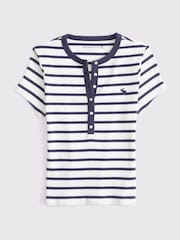 Abercrombie & Fitch Short Sleeve Icon Henley Rib Top - Image 1 of 1