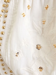 Abercrombie & Fitch Cream Strapless Easy Waist Beaded Mini Dress - Image 2 of 2