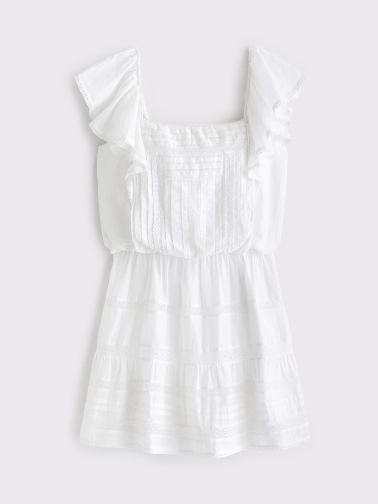 Abercrombie & Fitch White Boho Skort Playsuit - Image 1 of 1 Abercrombie & Fitch White Boho Skort Playsuit - Image 1 of 1