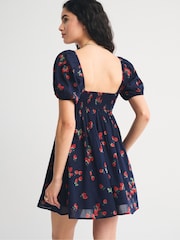Abercrombie & Fitch Blue Emerson Puff Sleeve Mini Dress - Image 3 of 6