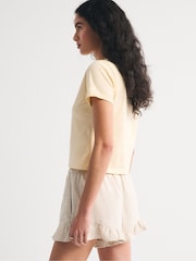 Gelb - Abercrombie & Fitch Short Sleeve Oyster Graphic Skimming T-Shirt - Bild 4 von 9