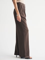 Abercrombie & Fitch Brown Linen Sloane Ultra High Rise Trousers - Image 2 of 6