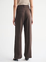 Abercrombie & Fitch Brown Linen Sloane Ultra High Rise Trousers - Image 3 of 6