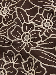 棕色 - Abercrombie & Fitch Embroidery Mini Skirt - 圖片 7/7