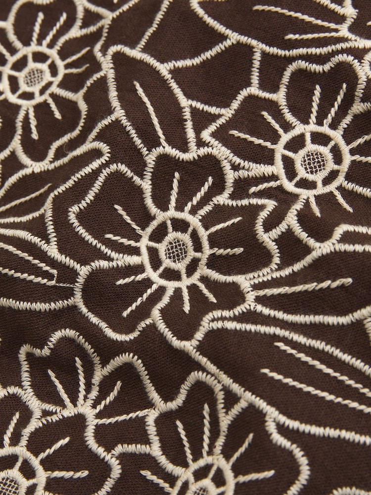 棕色 - Abercrombie & Fitch Embroidery Mini Skirt - 圖片 7/7