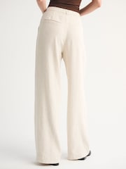 Abercrombie & Fitch Cream Linen Sloane Ultra High Rise Trousers - Image 4 of 6