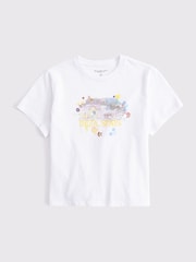 Abercrombie & Fitch White Graphic Crew Neck Short Sleeve T-Shirt - Image 1 of 2