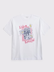 Abercrombie & Fitch White Lisbon Graphic Oversized T-Shirt - Image 7 of 7