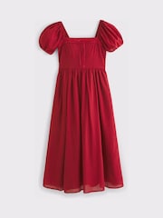 Crveno - Abercrombie & Fitch Emerson Puff Sleeve Midi Dress - Slika 5 od 5