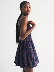 Abercrombie & Fitch Blue Strappy Smocked Waisted Mini Dress - Image 3 of 6